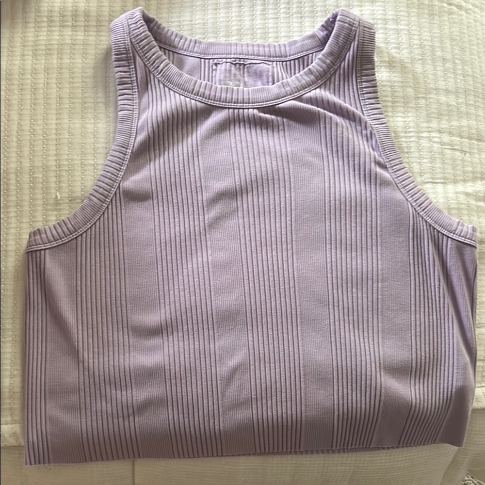 Aerie Purple Ribbed Fitted Tank Top